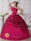 Bowknot Beaded Decorate Zebra and Taffeta Hot Pink Ball Gown For Hockessin Delaware/ DE