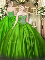 Modest Quinceanera Gown Military Ball and Sweet 16 and Quinceanera with Beading Sweetheart Sleeveless Lace Up