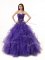 Floor Length Purple Sweet 16 Dresses Sweetheart Sleeveless Lace Up