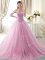 Sleeveless Brush Train Beading Lace Up 15 Quinceanera Dress