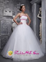 Pohjois-Savo Finland Beading And Appliques Decorate Tulle White Romantic Quinceanera Dress