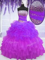 Sleeveless Beading and Ruffled Layers and Pick Ups Lace Up Quinceanera Dress(SKU PSSW087-4BIZ)