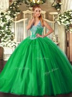 Green Straps Lace Up Beading Quinceanera Gown Sleeveless(SKU SJQDDT1388002-3BIZ)