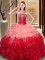 Floor Length Multi-color Quince Ball Gowns Organza Sleeveless Embroidery and Ruffles