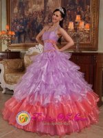 Santa Cruz de Barahona Dominican Republic Lavender Halter Discount Quinceanera Dress With Ruffles Organza Beading For Graduation(SKU QDZY253y-6BIZ)