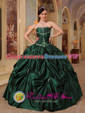 Kurikka Finland Custom Made Latest Hunter strapless Green Quinceanera Dress