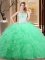 Hot Sale Floor Length 15th Birthday Dress Strapless Sleeveless Lace Up