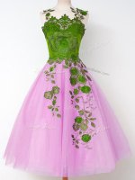 Cute Straps Sleeveless Lace Up Quinceanera Court of Honor Dress Lilac Tulle(SKU SWBD138-5BIZ)