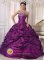 Paducah Kentucky/KY Embroidery Formal Style Eggplant Purple Quinceanera Dress Strapless Taffeta Ball Gown