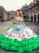 Enchanting Ball Gowns 15th Birthday Dress Green Sweetheart Organza Sleeveless Floor Length Lace Up