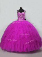 Chic Fuchsia Sleeveless Beading and Ruffles Floor Length Quinceanera Dresses(SKU PSSW0914-6BIZ)