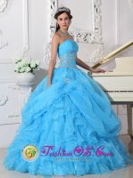 Giubiasco Switzerland Aqua Blue Stylish Quinceanera Dress With Beaded Decorate