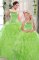 Sleeveless Organza Lace Up Quinceanera Dress for Military Ball and Sweet 16 and Quinceanera