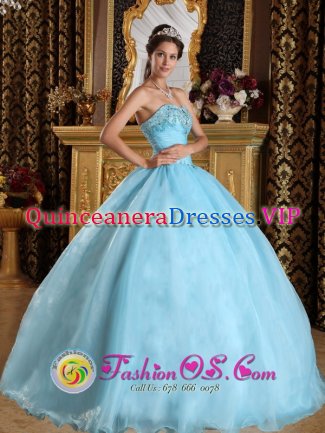 Aqua Blue For Beautiful Quinceanera Dress With Sweetheart Organza Beading ball gown In Mossel Bay South Africa