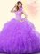 Nice High-neck Sleeveless Backless Sweet 16 Quinceanera Dress Lavender Tulle