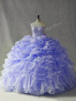 Hot Selling Ball Gowns Sleeveless Lavender Sweet 16 Quinceanera Dress Brush Train Lace Up