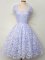 Best Selling Straps Cap Sleeves Lace Up Quinceanera Dama Dress Lavender Lace