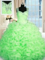 Sleeveless Beading and Ruffles Floor Length Quinceanera Gowns