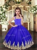 Tulle Sleeveless Floor Length Little Girl Pageant Gowns and Embroidery(SKU PAG1142-1BIZ)