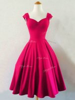 Hot Pink Damas Dress Prom and Party and Wedding Party with Ruching Straps Sleeveless Lace Up