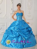 Wonderful Taffeta Blue Appliques Ball Gown Sweetheart Quinceanera Dress For Hekpoort South Africa