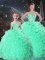 Apple Green Sweetheart Neckline Beading and Ruffles Sweet 16 Quinceanera Dress Sleeveless Lace Up