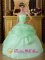 Apple Green Sweet 16 Quinseanera Dress With Strapless Beads And Ruffles Decorate On Organza In Gold Coast QLD