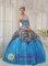 Randolph Vermont/VT Cheap Aqua Blue Zebra Ruffles Sweet 16 Dress With Sweetheart Taffeta ball gown