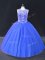 Ball Gowns Quinceanera Dresses Blue Scoop Tulle Sleeveless Floor Length Lace Up