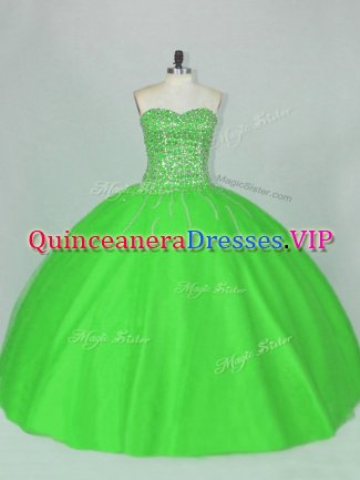 Beautiful Sleeveless Beading Lace Up 15th Birthday Dress