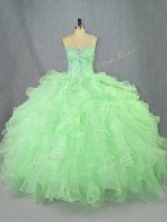 Artistic Green Sweetheart Neckline Beading and Ruffles Quinceanera Gown Sleeveless Lace Up(SKU PSSW0954-3BIZ)