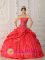 San Lorenzo Honduras Exquisite Red New Arrival Strapless Taffeta Appliques Decorate For Wedding Dress