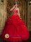 Beading and Appliques Yet Pick-ups Decorate Bodice Wonderful Red Quinceanera Dress Sweetheart Taffeta Ball Gown in Taylors South Carolina S/C