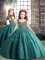 Tulle Sleeveless Floor Length Kids Formal Wear and Beading