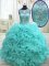 Charming Scoop See Through Fabric with Rolling Flowers Sleeveless Beading Lace Up Quinceanera Dresses