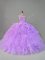 Lavender Sleeveless Beading and Ruffles Sweet 16 Dresses