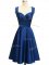 Royal Blue Lace Up Straps Ruching Vestidos de Damas Taffeta Sleeveless