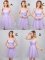 Superior Off the Shoulder Lavender Sleeveless Tulle Lace Up Vestidos de Damas for Prom and Party and Wedding Party