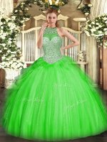 Clearance Sleeveless Tulle Floor Length Lace Up Quinceanera Dresses in with Beading and Ruffles(SKU SJQDDT1057002-3BIZ)