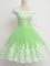 Square Zipper Lace Dama Dress for Quinceanera Cap Sleeves