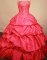 Beautiful ball gown strapless chapel taffeta coral red embroidery with beading quinceanera dresses FA-X-68