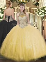 Adorable Sleeveless Beading Lace Up Quinceanera Gowns