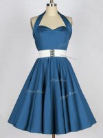 Taffeta Sleeveless Knee Length Vestidos de Damas and Belt(SKU SWBD132-4BIZ)