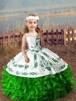 Sleeveless Lace Up Floor Length Embroidery and Ruffles Little Girl Pageant Dress(SKU XBLD019-10BIZ)