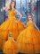 Fashionable Floor Length Orange 15 Quinceanera Dress Straps Sleeveless Lace Up