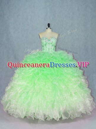 Sweetheart Sleeveless Lace Up 15th Birthday Dress Multi-color Organza