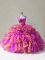 Multi-color Straps Zipper Beading and Ruffles Sweet 16 Dress Sleeveless