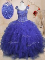 Dazzling Cap Sleeves Beading and Ruffles and Sequins Lace Up 15th Birthday Dress(SKU PSSW0207-11BIZ)