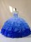 Custom Designed Multi-color Ball Gowns Organza Sweetheart Sleeveless Beading and Ruffles Floor Length Lace Up Sweet 16 Dresses