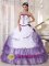 White and Purple Sweetheart Satin and Organza Embroidery floral decorate Cheap Ball Gown Quinceanera Dress For Wheeling West virginia/WV